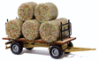 Hay Trailer - Assembled -- With Round Baled Load