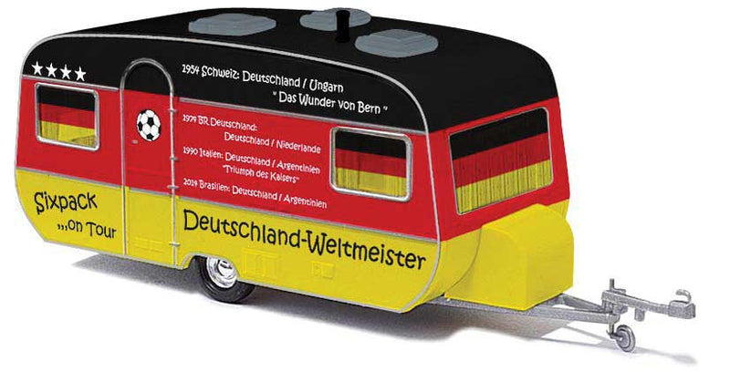 1971 Tabbert House Trailer - Assembled -- Soccer Fans (black, red, yellow, German Lettering)