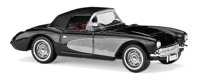 1956 Chevrolet Corvette Convertible - Assembled -- Top Up (black, silver)