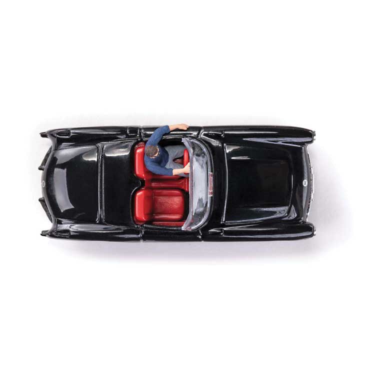 1956 Chevrolet Corvette Convertible - Assembled -- Top Down (black, white with Driver)-2