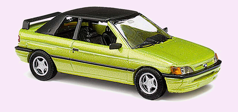 1991 Ford Escort Convertible - Assembled -- Top Up (metallic green, black)