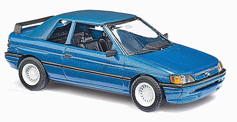 1991 Ford Escort Convertible - Assembled -- Top Up (metallic blue)