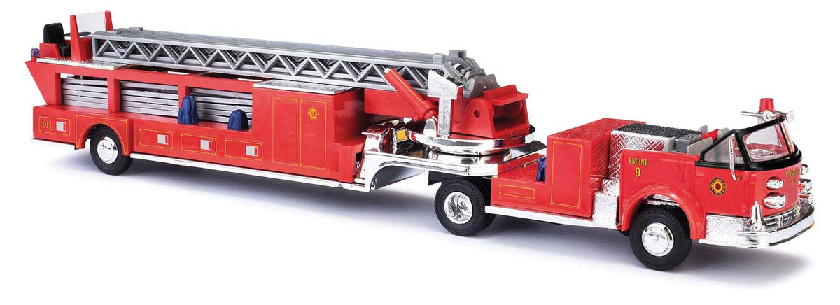1968 American-LaFrance Fire Hook and Ladder Truck with Open Cab - Assembled -- Fire Department (red, black)
