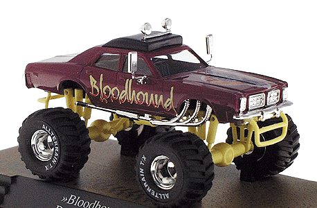 Monster Trucks - Dodge -- Monaco Sedan on Truck Chassis "Bloodhound" (red, yellow, chrome)