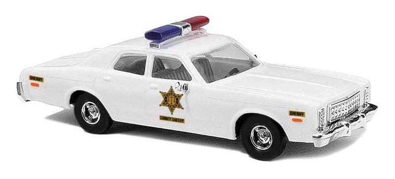 1976 Plymouth Fury Sedan - Assembled -- Sheriff (white, gold, black)
