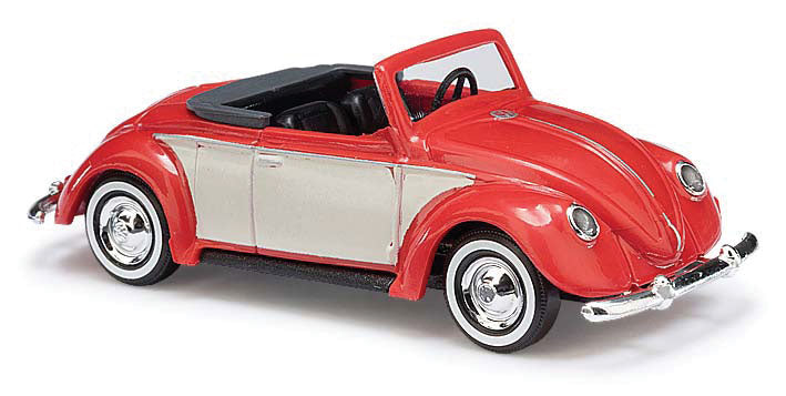 1949 Volkswagen Beetle Convertible - Assembled -- Top Down (red, gray)