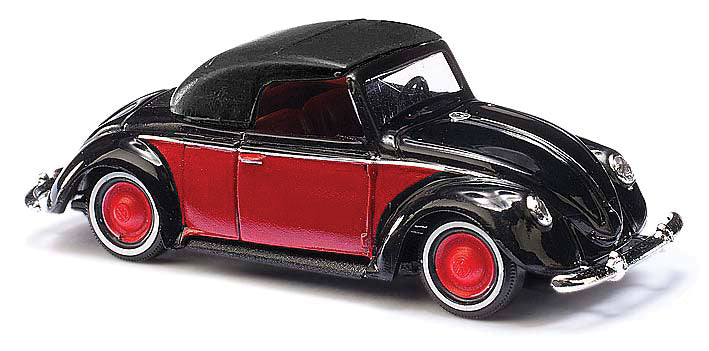 1950 Volkswagen Beetle Convertible - Assembled -- Top Up (black, red)