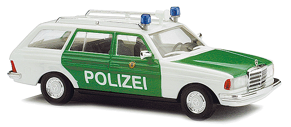 Emergency - Police Vehicles - Mercedes -- W123 Station Wagon Baden Wurttemberg (white, green)