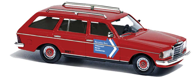 1977 Mercedes-Benz W123 Station Wagon - Assembled -- Wasserstoff Benzin 1984 (red, blue, German Lettering)