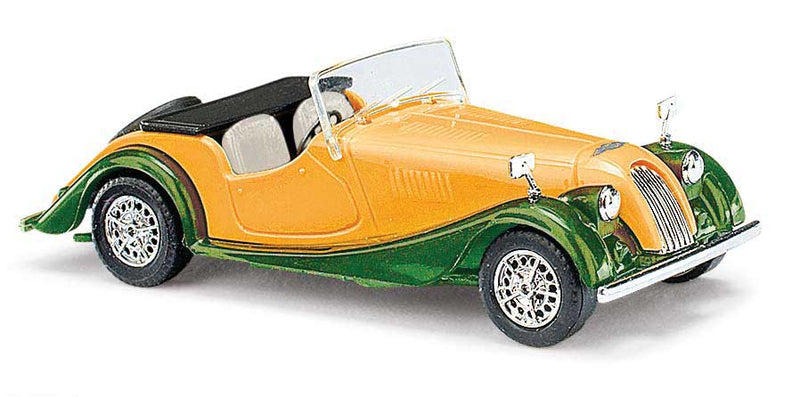 1968 Morgan Plus 8 Convertible - Assembled -- Top Down (orange, green)