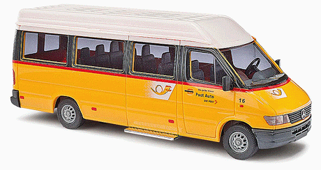 1995 Mercedes-Benz Sprinter Passenger Van - Assembled -- Swiss Post Office (yellow, black, white, Swiss Lettering)