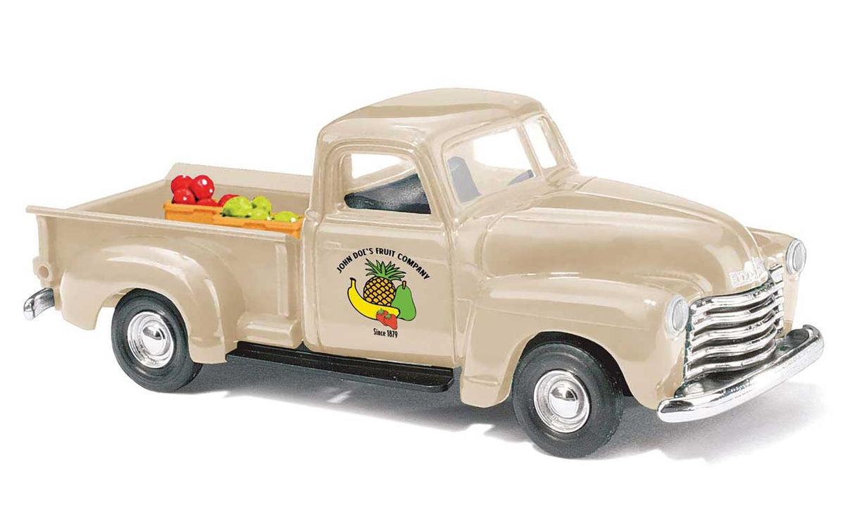 1950 Chevrolet Pickup Truck w/Fruit Crate Load - Assembled -- John Doe's Fruit Company (beige)