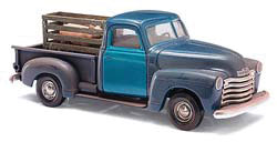 1950 Chevrolet Pickup Truck w/Crated Hog Load - Assembled -- Blue (weathered)