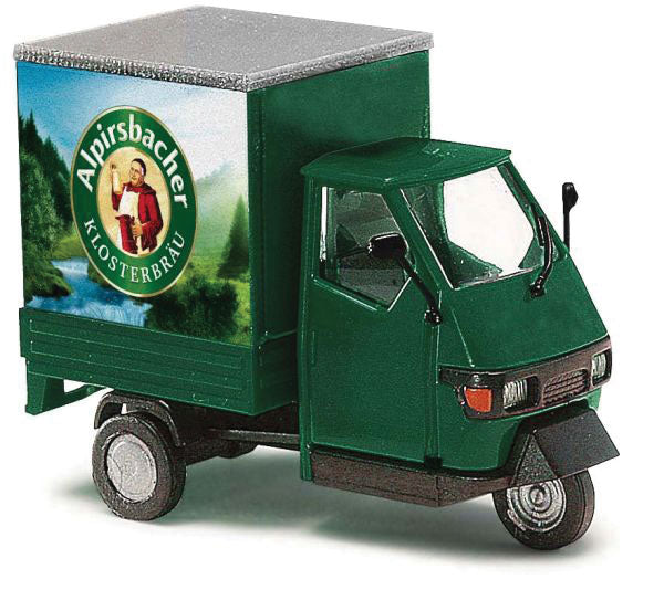 2006 Piaggio Ape 50 3-Wheel Delivery Truck - Assembled -- Alpirsbacher (green, red, blue, white, German lettering)