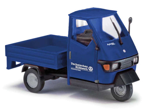 2006 Piaggio Ape 50 3-Wheel Pickup Truck - Assembled -- THW (blue, white, German Lettering)