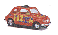 European Automobile 1965 Fiat 500 F -- Open Sunroof Pizza Express (red)