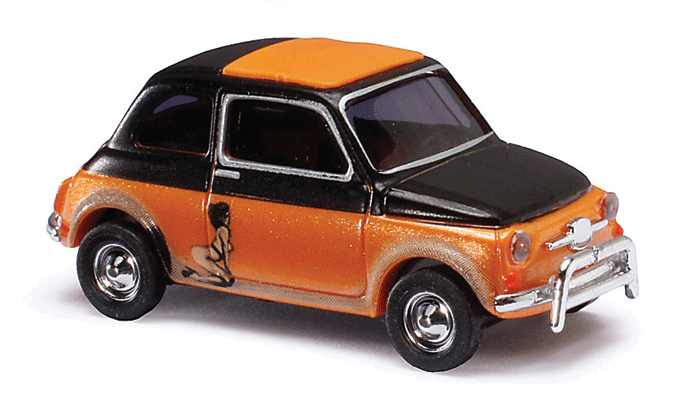 1965 Fiat 500 F Station Wagon w/Sunroof - Assembled -- Illusion (metallic black, orange)