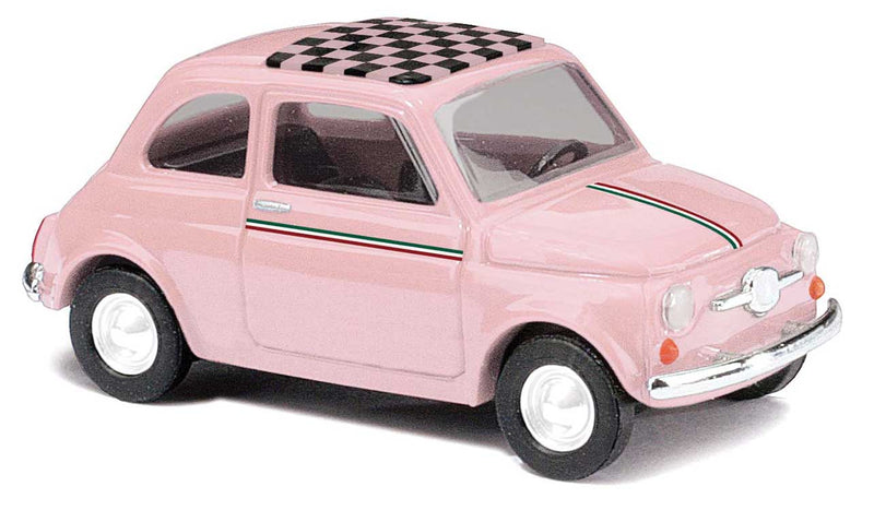 1965 Fiat 500 F Station Wagon w/Sunroof - Assembled -- Pretty in Pink (pink, black)