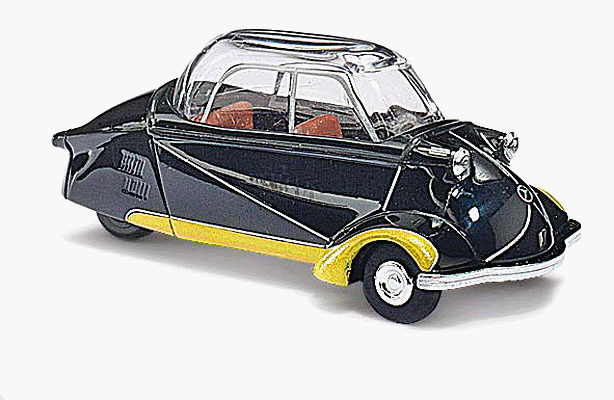 1955 Messerschmitt KR200 3-Wheeled Kabinenroller - Assembled -- Black, Yellow