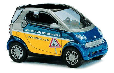 European Automobiles - Smart City Coupe 2-Door Subcompact -- New York City Marathon (yellow, blue)