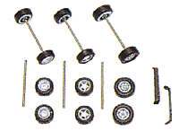Sport Tire w/Axle Set -- Includes 3 Pair of Tires, 3 Axles, and 2 Spoilers