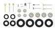 Farm Vehicle Accessory & Miniature Tool Set -- 8 Tractor Tires & Wheel Hubs (Various Sizes), Hand Tools & Bucket