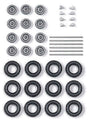 Low-Pressure Tire Set -- 12 Wheels & Hubs