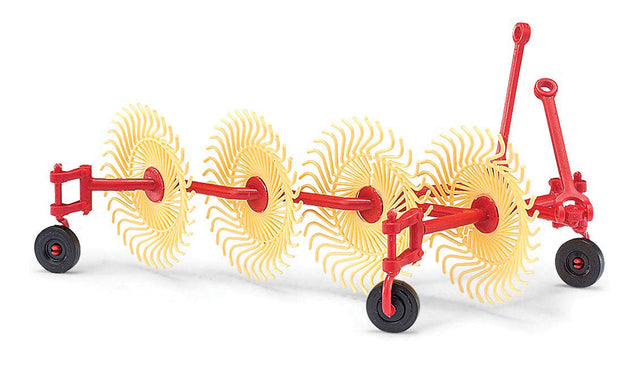 Hay Rake (Tedder) - Assembled -- Red