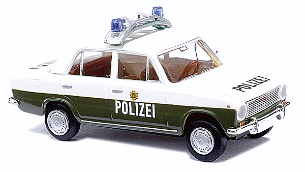Emergency 1971 Lada 2101 Shiguli 4-Door Sedan - Assembled -- Saxonia Police Department (green, white, German Lettering)