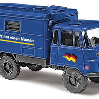 1973-1990 Robur LO 2002 A Box-Body Delivery Truck - Assembled -- With Topper, THW (blue, white, German Lettering)