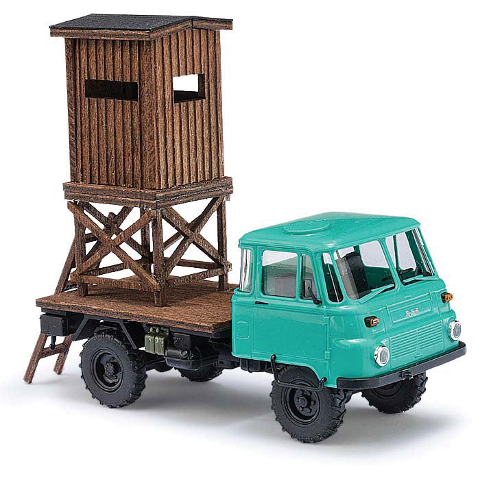 1973-1990 Robur LO 2002 A Low-Side Delivery Truck w/Hunting Stand - Assembled -- Green