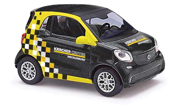2014 Smart Fortwo Coupe - Assembled -- Karcher Center (black, yellow, German Lettering)