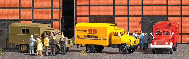 1958 Hanomag AL 28 MKW Box-Body Personnel Truck - Assembled -- Air Raid Support/Wrecker (brown, German Lettering)-1