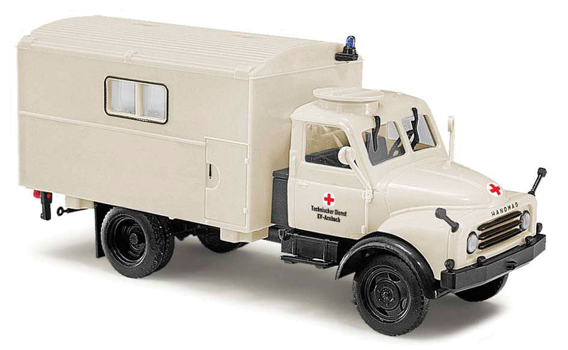 1958 Hanomag AL 28 MKW Box-Body Personnel Truck - Assembled -- German Red Cross (white, red, German Lettering)