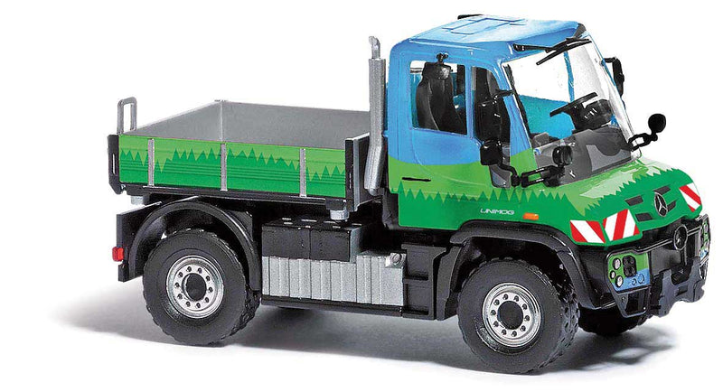 2013 Mercedes-Benz Unimog U 430 Heavy-Duty Pickup Truck - Assembled -- Bayrischer Wald (green, blue, German Lettering)