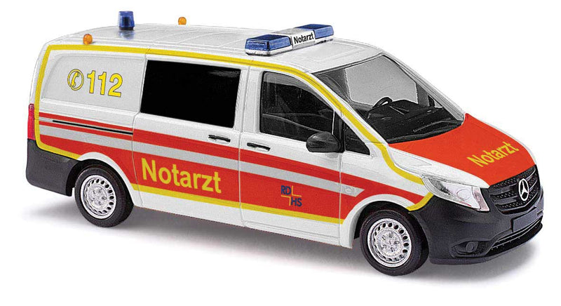 2014 Mercedes-Benz Vito Passenger Van Ambulance - Assembled -- Emergency Doctor (white, orange, yellow, German Lettering)