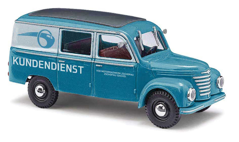 1954 Framo V901/2 4-Seat Cargo Van - Assembled -- Kundendienst (blue, gray, black, German Lettering)