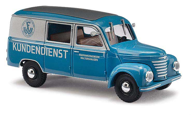1954 Framo V901/2 4-Seat Cargo Van - Assembled -- Walthershausen Service (blue, silver, German Lettering)