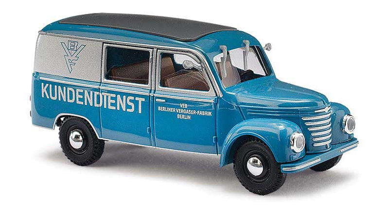 1957 Framo V901/2 4-Seat Cargo Van - Assembled -- BVR Berlin Carburetor Fabr. Service (blue, silver, German Lettering)
