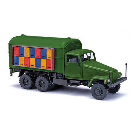 1956 IFA G 5 Box-Body Truck with Beehive Load - Assembled -- Green with Multicolored Hives