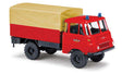 1968 Robur LO 1801 A Low-Side Truck - Assembled -- Freiwillige, Germany, Fire Department (red, beige, German Lettering)