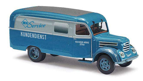 1953 Robur Garant K 30 Cargo Van - Assembled -- Kundendienst Robur Werke Zittau (blue, silver, German Lettering)