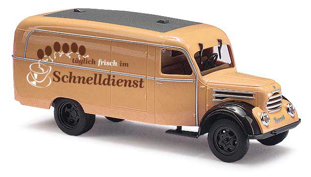 1957 Robur Garant K 30 Cargo Van - Assembled -- Schnelldienst (beige, black, German Lettering)