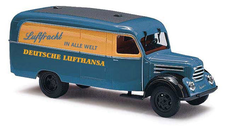 1957 Robur Garant K 30 Cargo Van - Assembled -- Deutsche Luftansa (blue, orange, German Lettering)