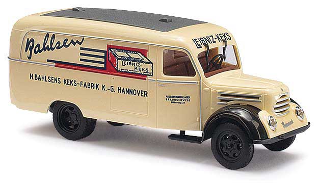 1953 Robur Garant K 30 Cargo Van - Assembled -- Leibniz Biscuits (beige, black, red; German Lettering)