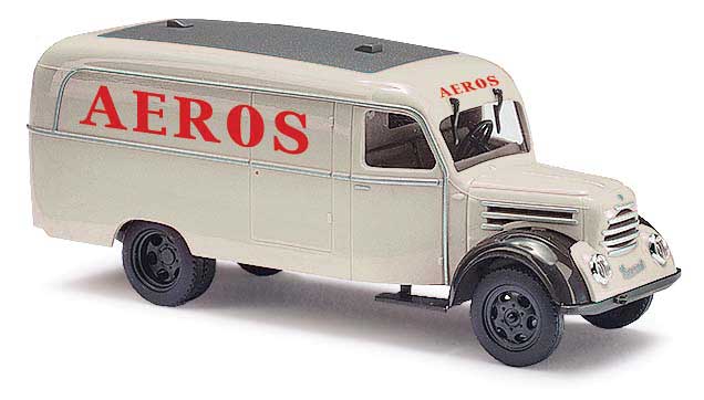 1953 Robur Garant K 30 Cargo Van - Assembled -- Circus Aeros (gray, red, German Lettering)