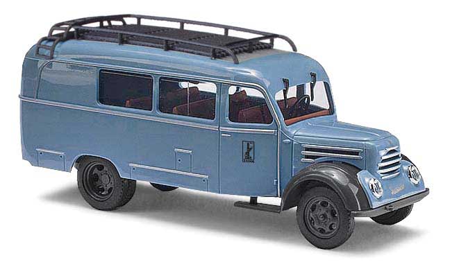 1953 Robur Garant K 30 Passenger Van - Assembled -- Leuna Werke (blue, German Lettering)