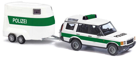 1998-2004 Land Rover Discovery w/Horse Trailer - Assembled -- Police (white, green, German Lettering)