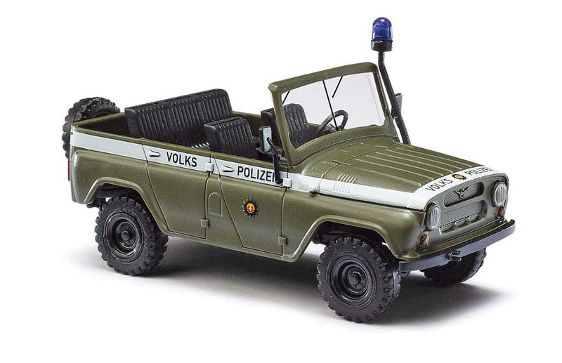 1972-2003 UAZ 469 Open-Roof SUV - Assembled -- Police (green, German Lettering)