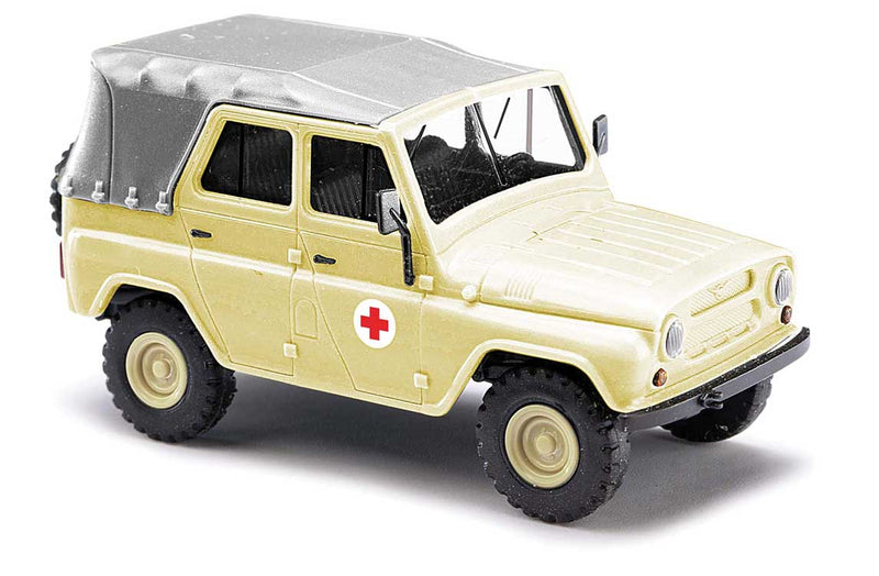 1972 UAZ 469 Open-Roof SUV - Assembled -- German Red Cross (ivory, German Lettering)